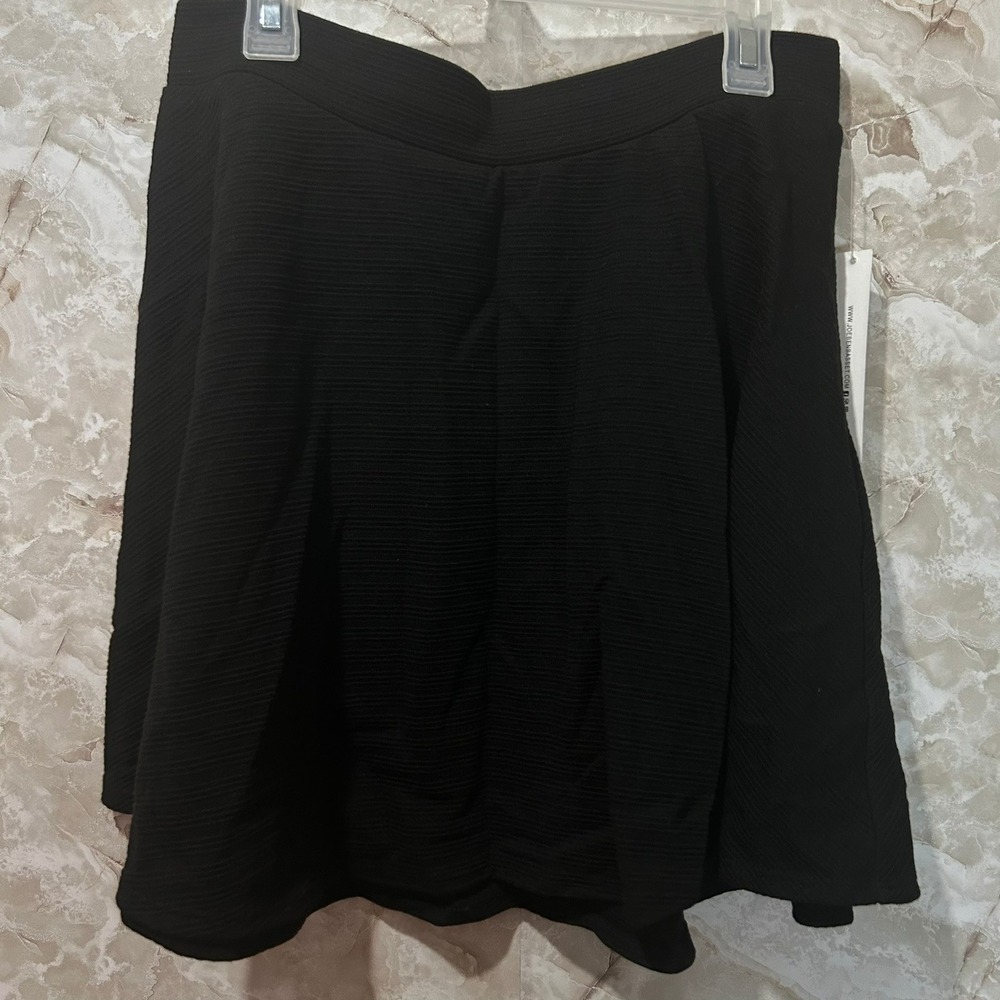 Joe Benbasset Black‎ Ribbed Skater Mini Skirt Womens Large New with Tags